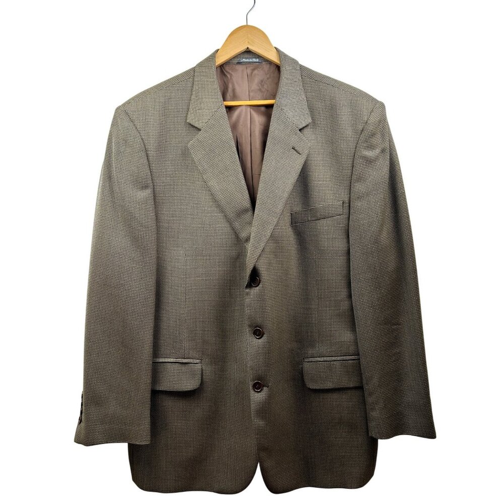 Principe Blazer‎ Mens 48R Brown Wool Blend 3-Button Sport Coat Made in Italy